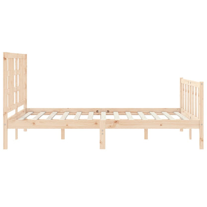 Estrutura de cama com cabeceira 140x190 cm madeira maciça