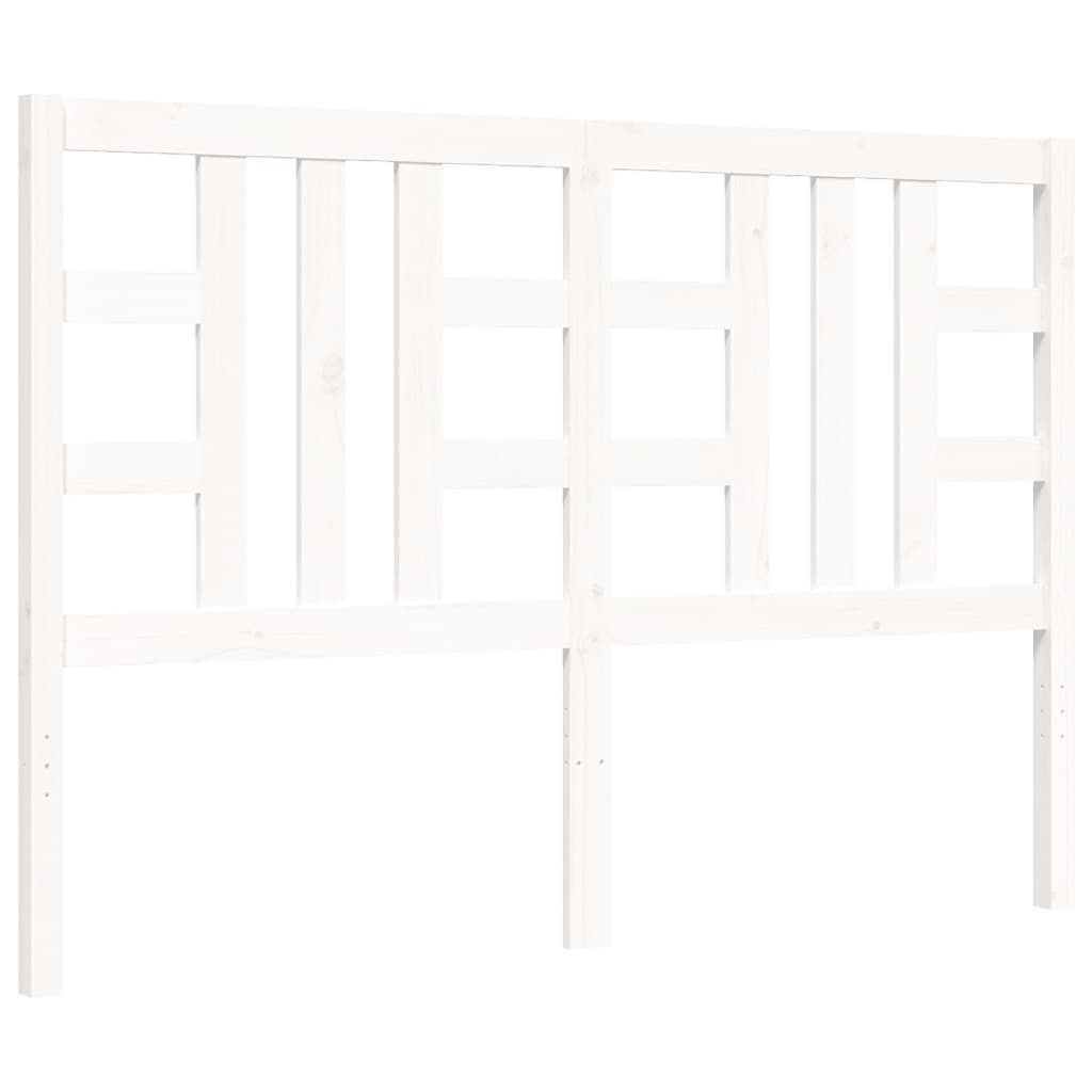 Estrutura de cama com cabeceira 140x190cm madeira maciça branco