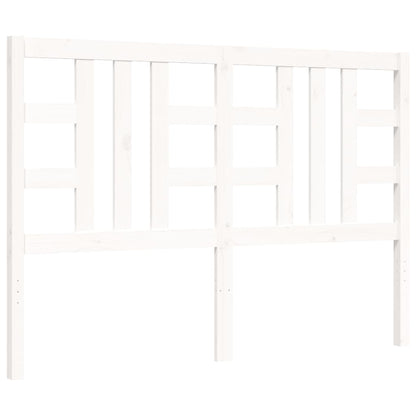 Estrutura de cama com cabeceira 140x190cm madeira maciça branco