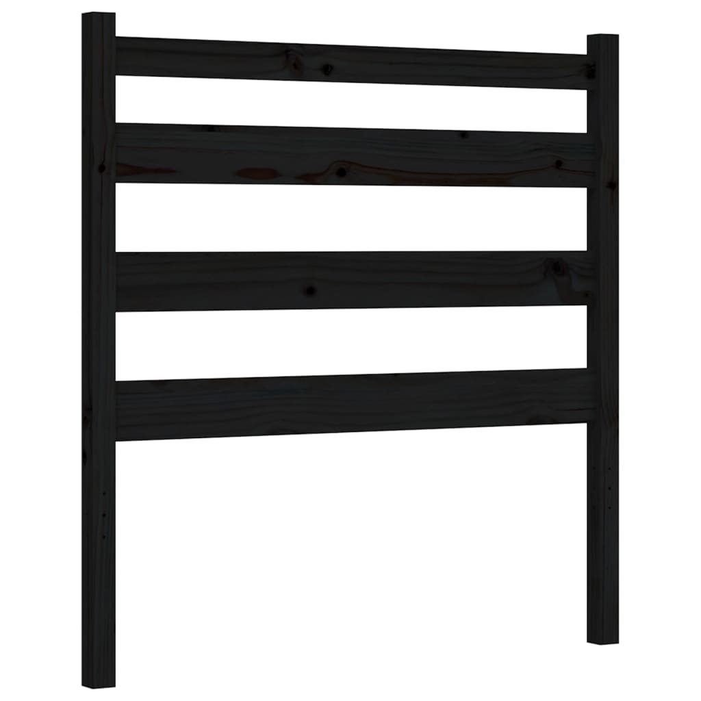 Estrutura de cama com cabeceira 90x190 cm madeira maciça preto