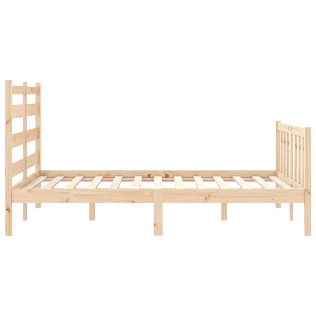 Estrutura de cama com cabeceira 140x190 cm madeira maciça