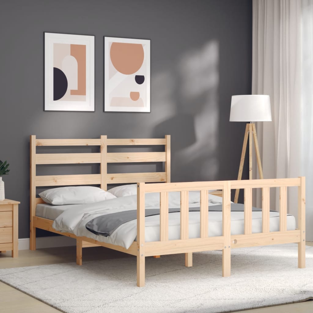 Estrutura de cama com cabeceira 120x200 cmmadeira maciça