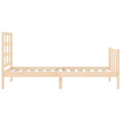 Estrutura de cama com cabeceira 90x190 cm madeira maciça