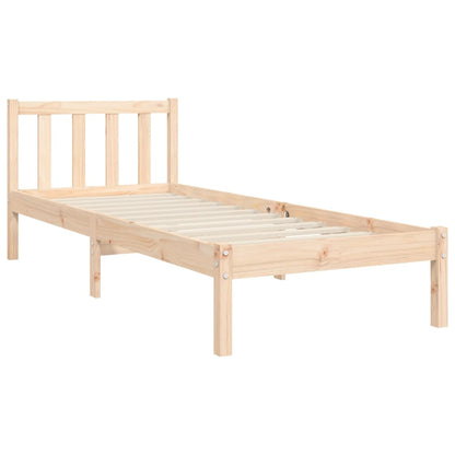 Estrutura de cama com cabeceira 90x190 cm madeira maciça