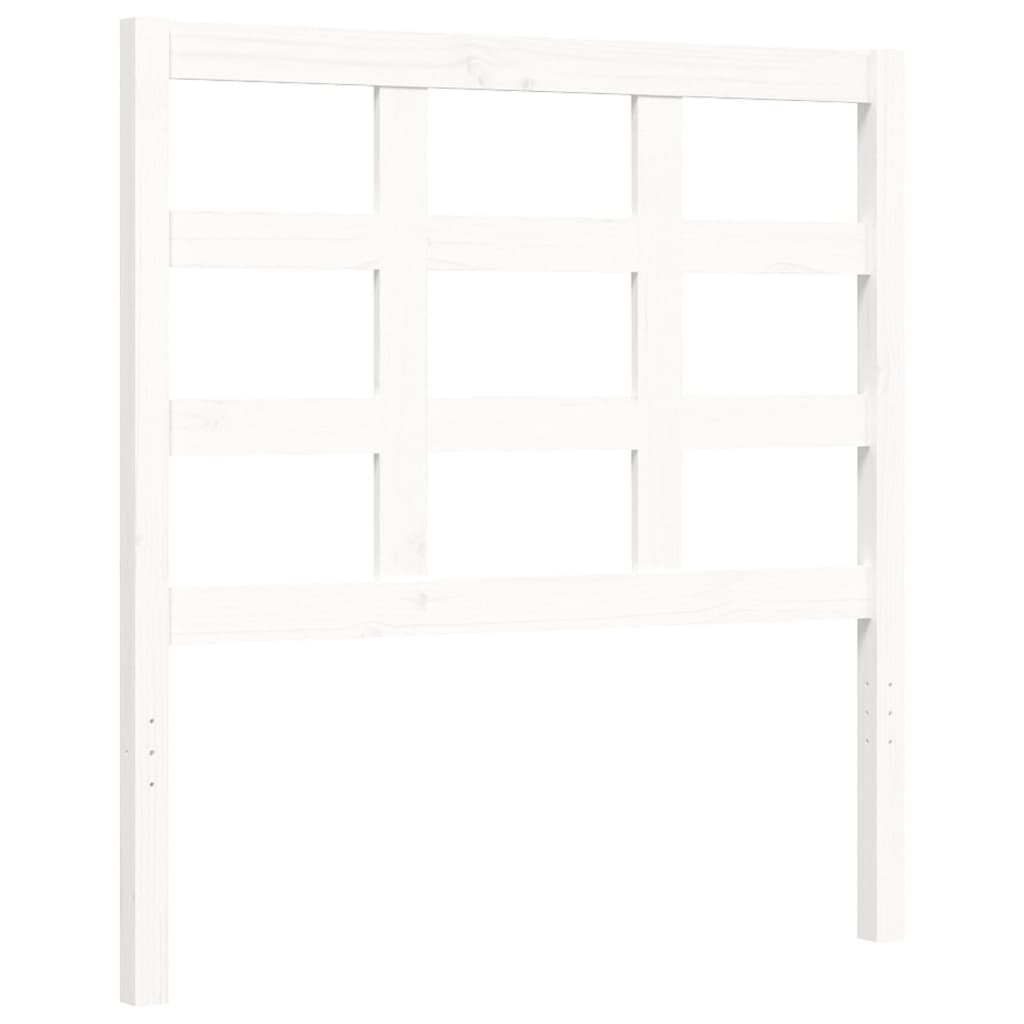 Estrutura de cama com cabeceira 90x190 cm madeira maciça branco