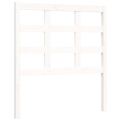 Estrutura de cama com cabeceira 90x190 cm madeira maciça branco