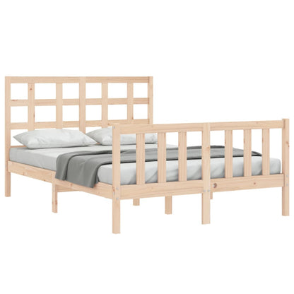 Estrutura de cama com cabeceira 140x190 cm madeira maciça