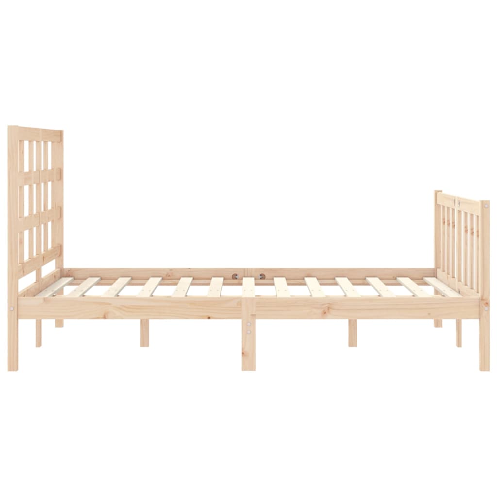 Estrutura de cama com cabeceira 140x190 cm madeira maciça