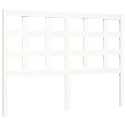 Estrutura de cama com cabeceira 140x190cm madeira maciça branco