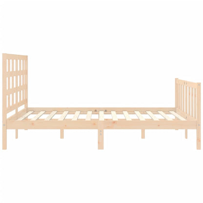 Estrutura de cama com cabeceira 160x200 cm madeira maciça