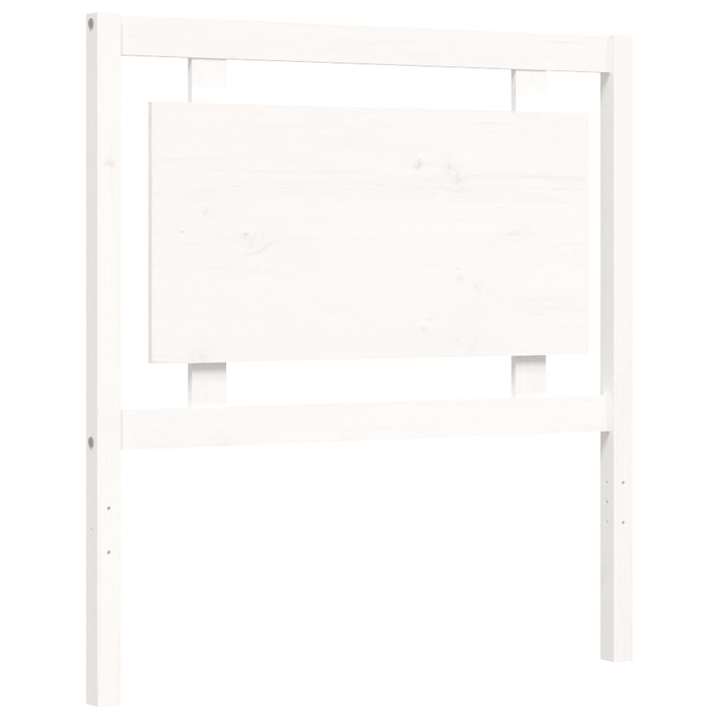 Estrutura de cama com cabeceira 90x190 cm madeira maciça branco