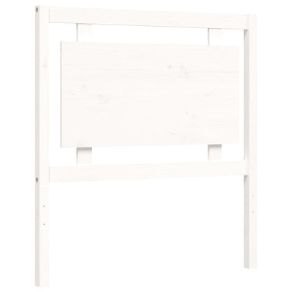 Estrutura de cama com cabeceira 90x190 cm madeira maciça branco