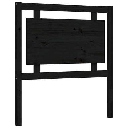 Estrutura de cama com cabeceira 90x190 cm madeira maciça preto