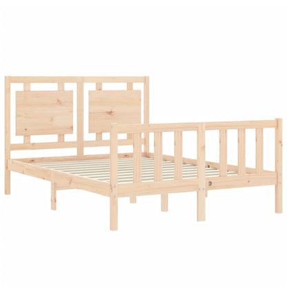 Estrutura de cama com cabeceira 140x190 cm madeira maciça