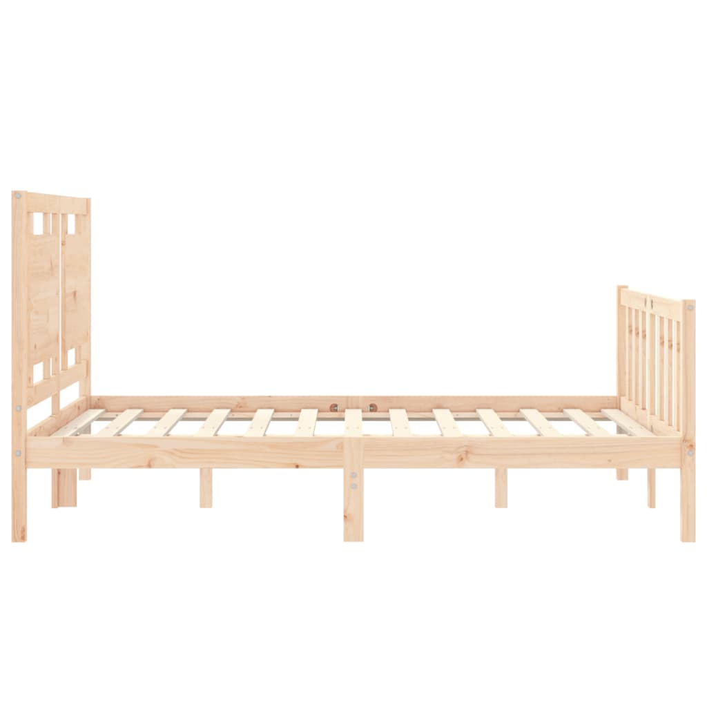 Estrutura de cama com cabeceira 140x190 cm madeira maciça