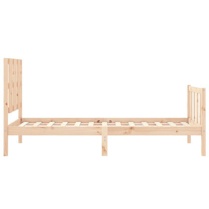 Estrutura de cama com cabeceira 90x190 cm madeira maciça