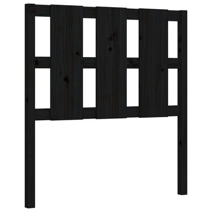 Estrutura de cama com cabeceira 90x190 cm madeira maciça preto