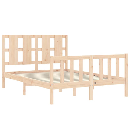 Estrutura de cama com cabeceira 140x190 cm madeira maciça