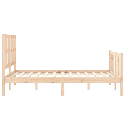 Estrutura de cama com cabeceira 140x190 cm madeira maciça