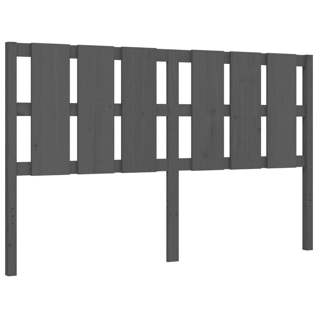 Estrutura de cama King Size com cabeceira madeira maciça cinza