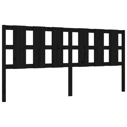 Estrutura de cama com cabeceira 200x200 cm madeira maciça preto