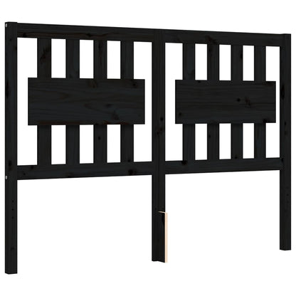 Estrutura de cama com cabeceira 140x190 cm madeira maciça preto