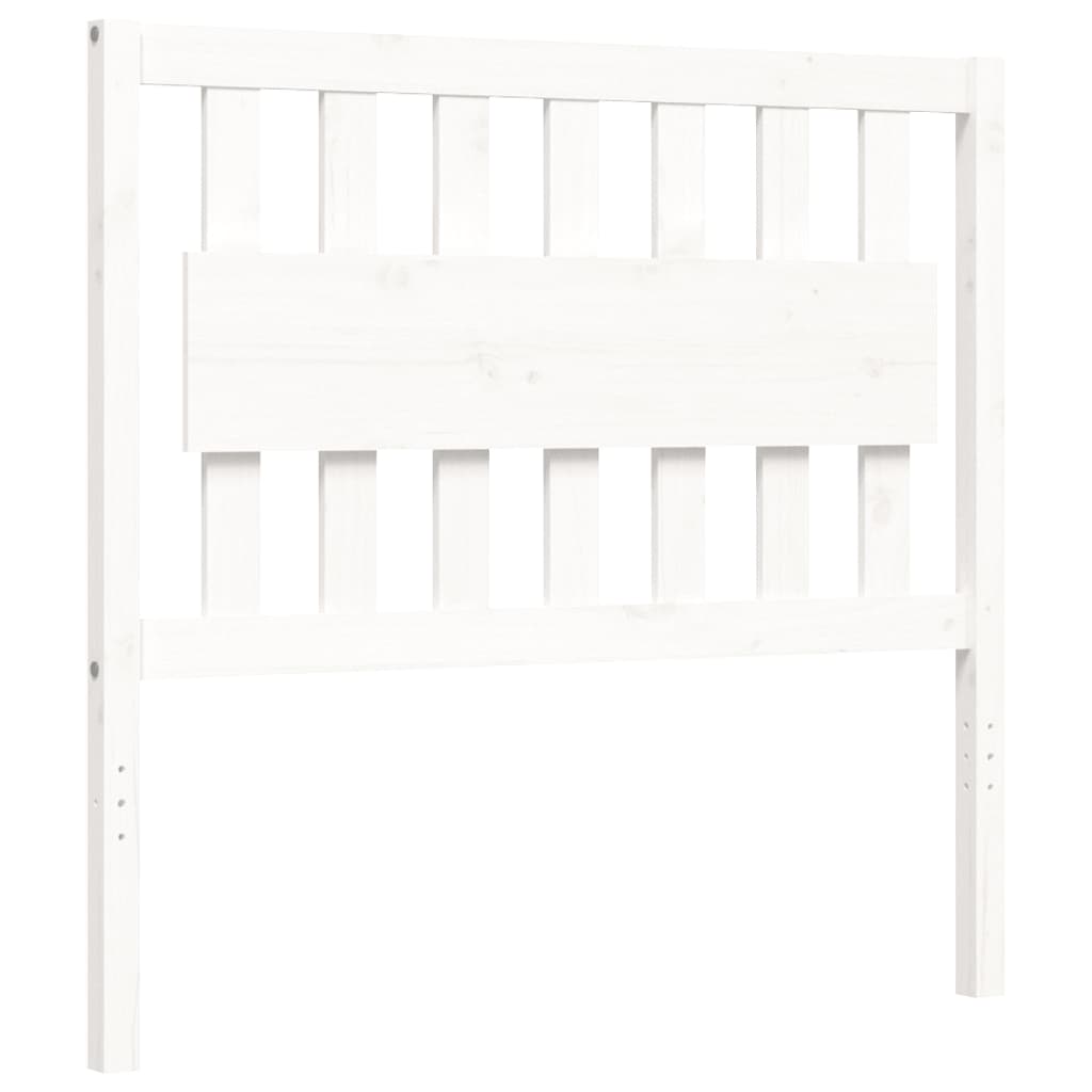 Estrutura de cama com cabeceira 100x200cm madeira maciça branco