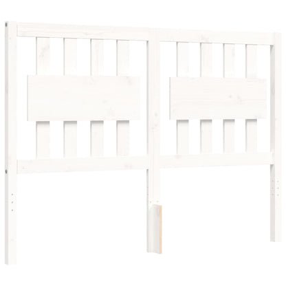 Estrutura de cama com cabeceira 120x200cm madeira maciça branco