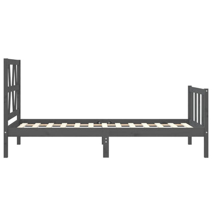 Estrutura de cama com cabeceira 90x200 cm madeira maciça preto