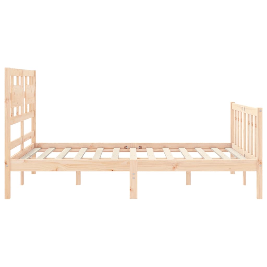 Estrutura de cama com cabeceira 140x190 cm madeira maciça