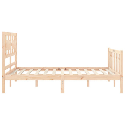 Estrutura de cama com cabeceira 140x190 cm madeira maciça