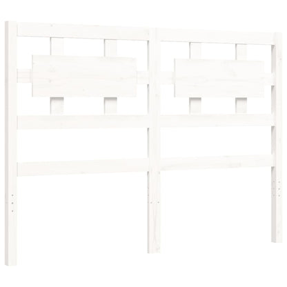 Estrutura de cama com cabeceira 140x190cm madeira maciça branco