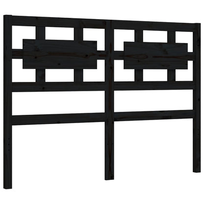 Estrutura de cama com cabeceira 140x190 cm madeira maciça preto