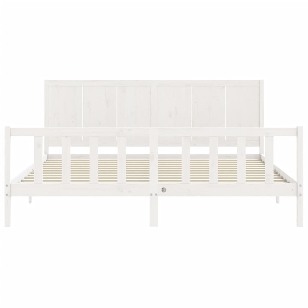 Estrutura cama Super King Size c/ cabeceira madeira branco