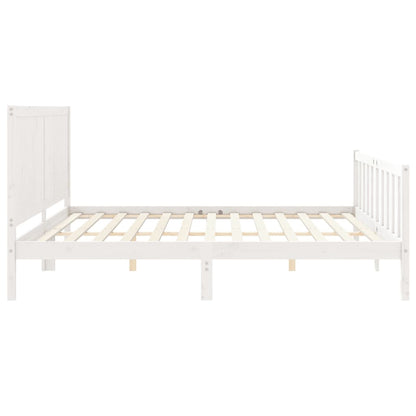 Estrutura cama Super King Size c/ cabeceira madeira branco