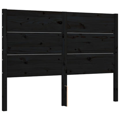 Estrutura de cama com cabeceira 140x190 cm madeira maciça preto