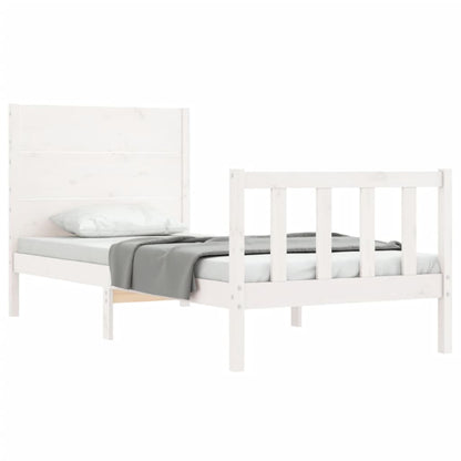 Estrutura de cama com cabeceira 90x200 cm madeira maciça