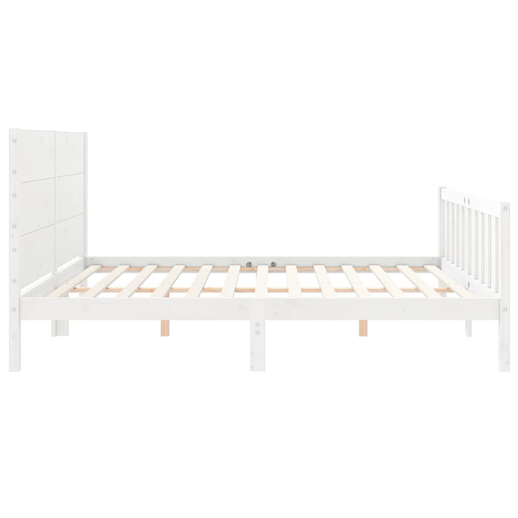 Estrutura cama Super King Size c/ cabeceira madeira branco