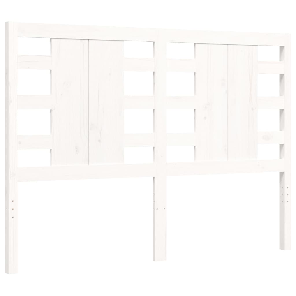 Estrutura de cama com cabeceira 140x190cm madeira maciça branco