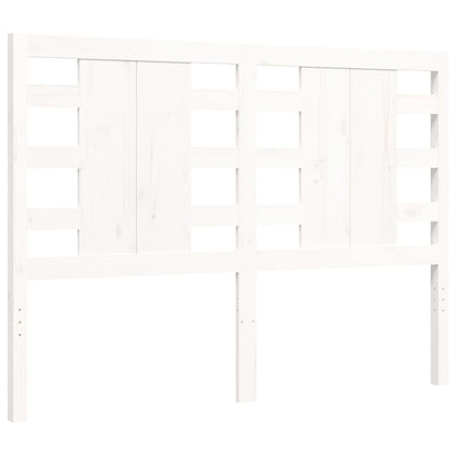 Estrutura de cama com cabeceira 140x190cm madeira maciça branco