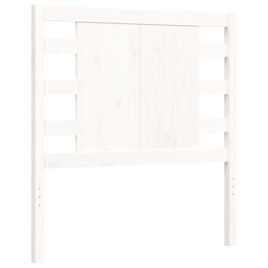 Estrutura de cama com cabeceira 100x200cm madeira maciça branco