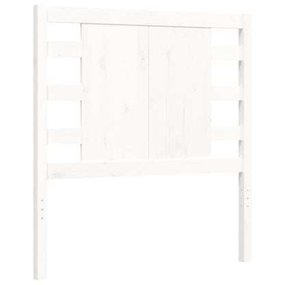 Estrutura de cama com cabeceira 100x200cm madeira maciça branco