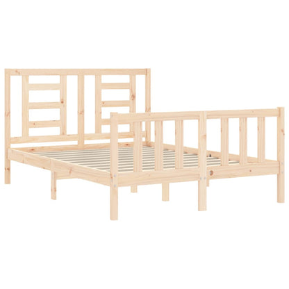 Estrutura de cama com cabeceira 140x190 cm madeira maciça