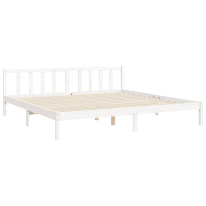 Estrutura cama Super King Size c/ cabeceira madeira branco