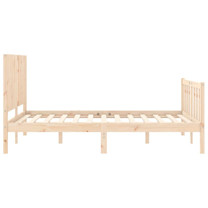 Estrutura de cama com cabeceira 140x190 cm madeira maciça