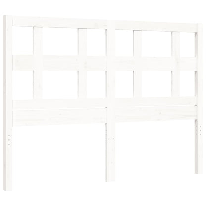 Estrutura de cama com cabeceira 140x190cm madeira maciça branco