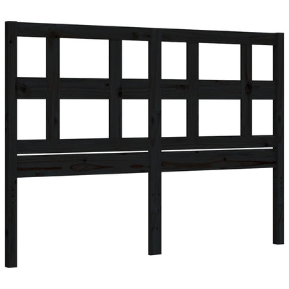 Estrutura de cama com cabeceira 140x190 cm madeira maciça preto