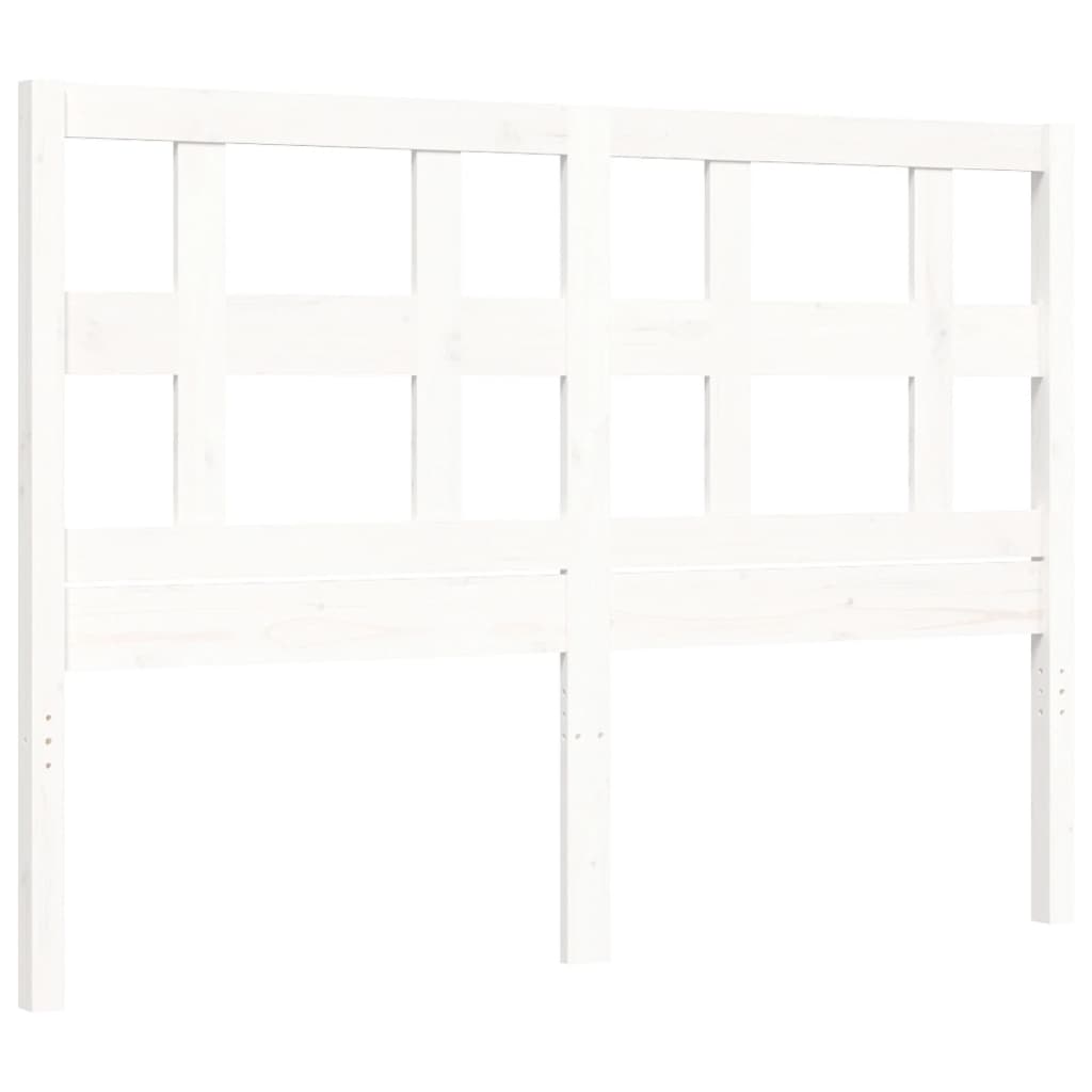 Estrutura de cama com cabeceira 120x200cm madeira maciça branco