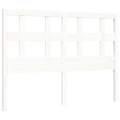 Estrutura de cama com cabeceira 120x200cm madeira maciça branco