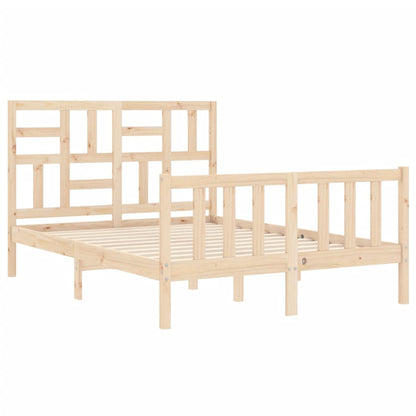 Estrutura de cama com cabeceira 140x190 cm madeira maciça